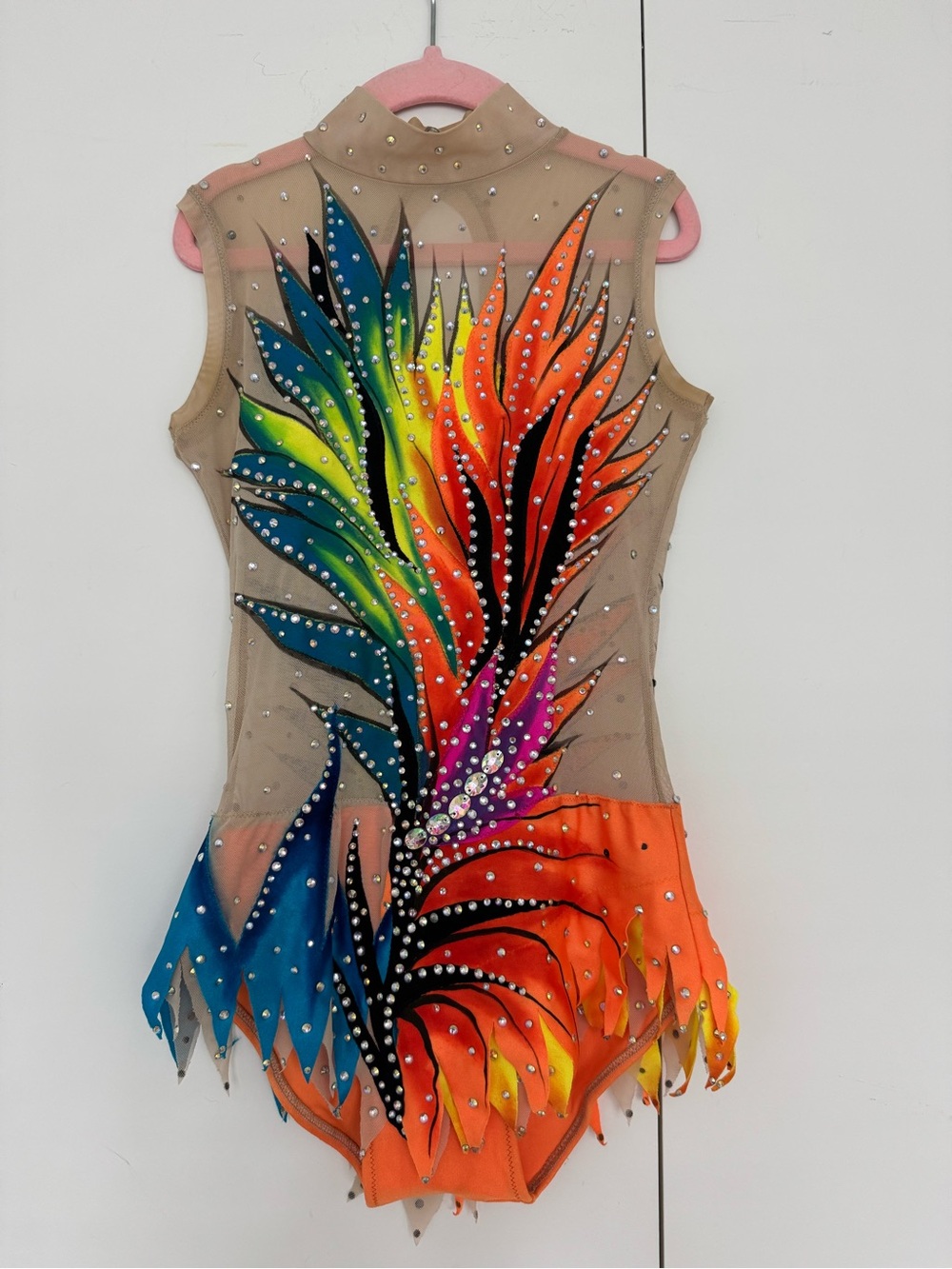 Colorful Rhinestone rythmic gymnastics bodysuit/Leotard Costume - Multi